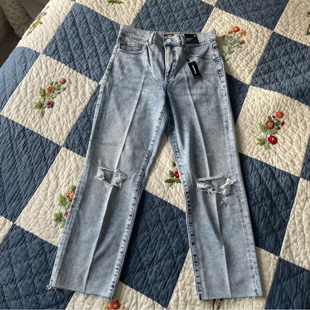 Express Straight Ankle High Rise Jeans
